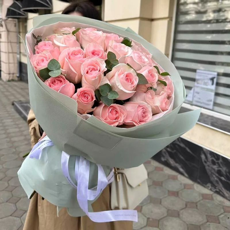 爱的最高点/19支粉玫瑰花束